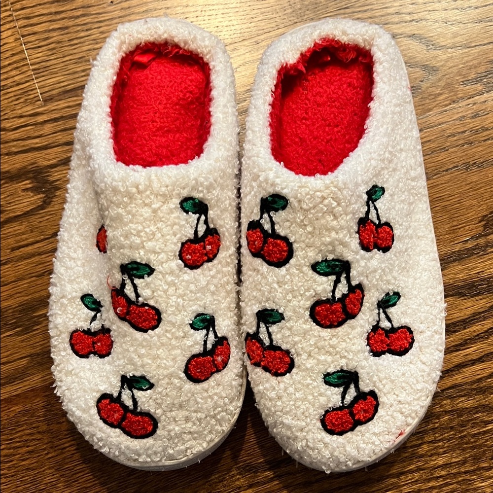Cozy Cherry women’s Slippers - Red and White